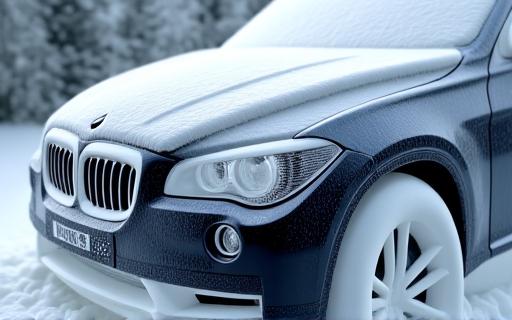 Thick snow foam made from biodegradable soap covering a car.